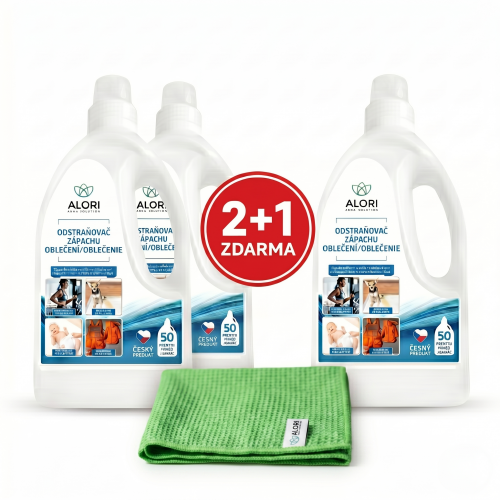 Odstraňovač zápachu oblečenia 3 ks za cenu 2 ks + navyše utierka 40x40 cm zadarmo