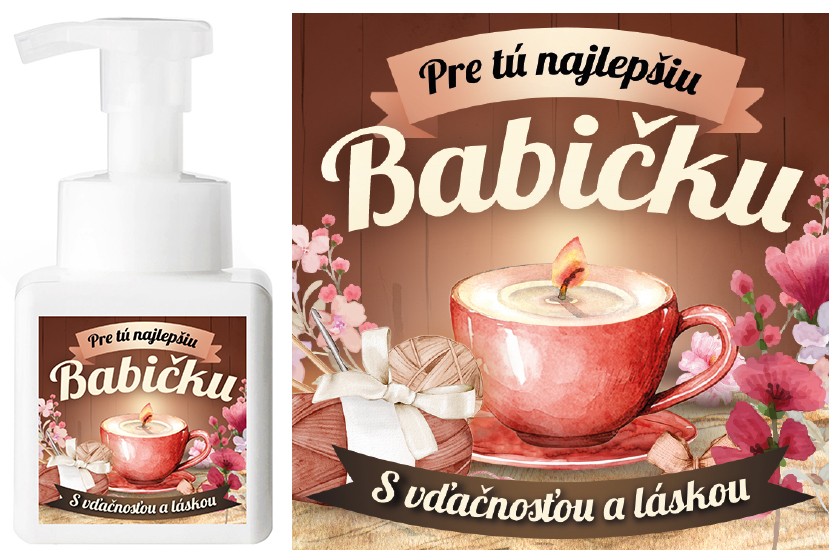 Penové mydlo na ruky - PRE BABIČKU