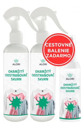 Okamžitý odstraňovač škvŕn 2x 250 ml + cestovné balenie zadarmo