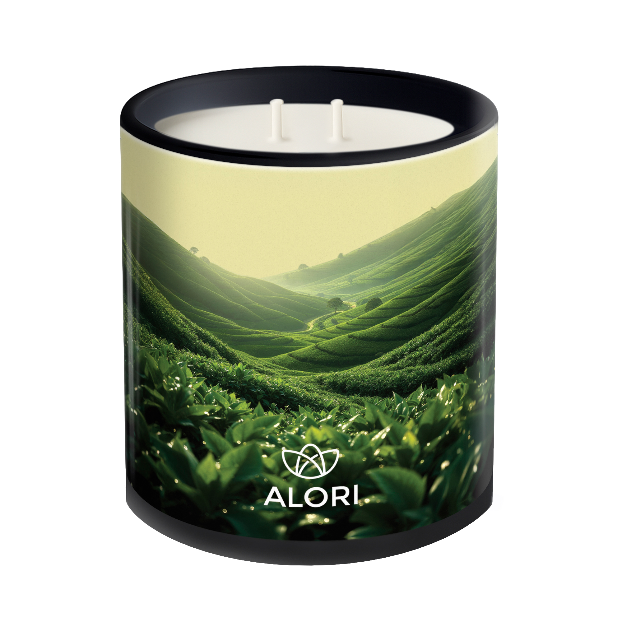 Sójová sviečka - Čajová plantáž - čierna 450 ml