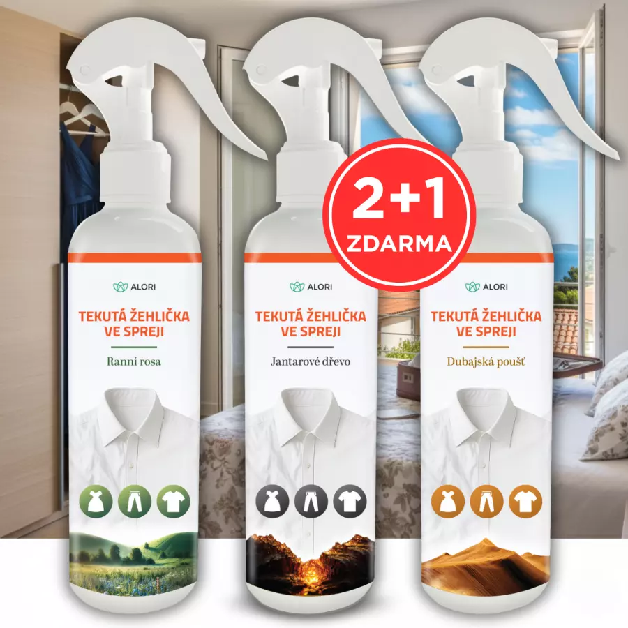 Tekutá žehlička v spreji - balíček troch vôní 2+1 zadarmo