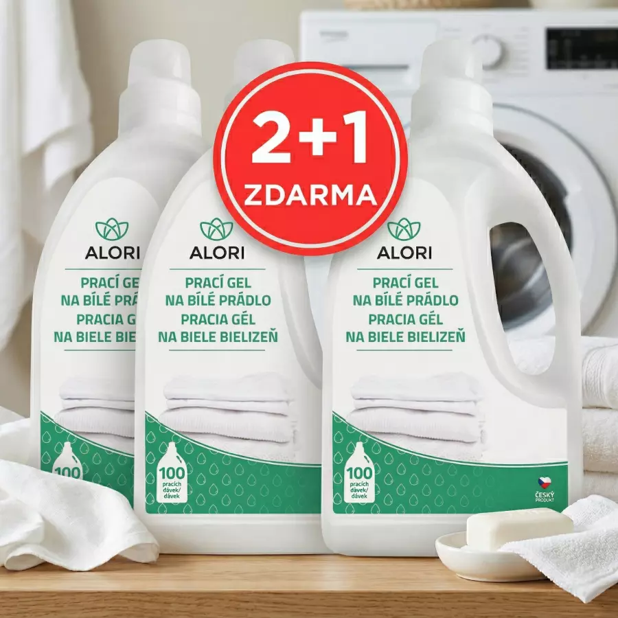Prací gél na bielu bielizeň 3 l 2+1 zadarmo