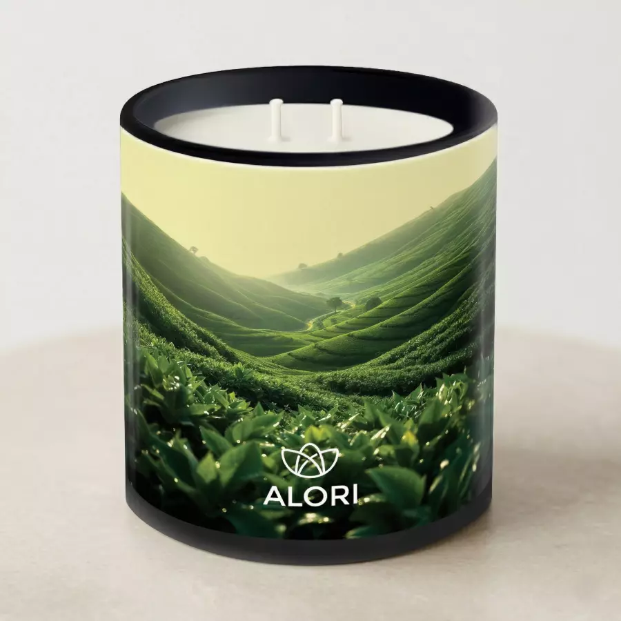 Sójová sviečka - Čajová plantáž - čierna 450 ml