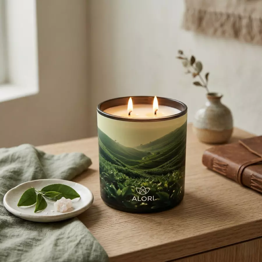 Sójová sviečka - Čajová plantáž - čierna 450 ml