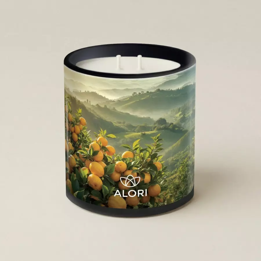 Sójová sviečka - Citrusový sad - čierna 450 ml