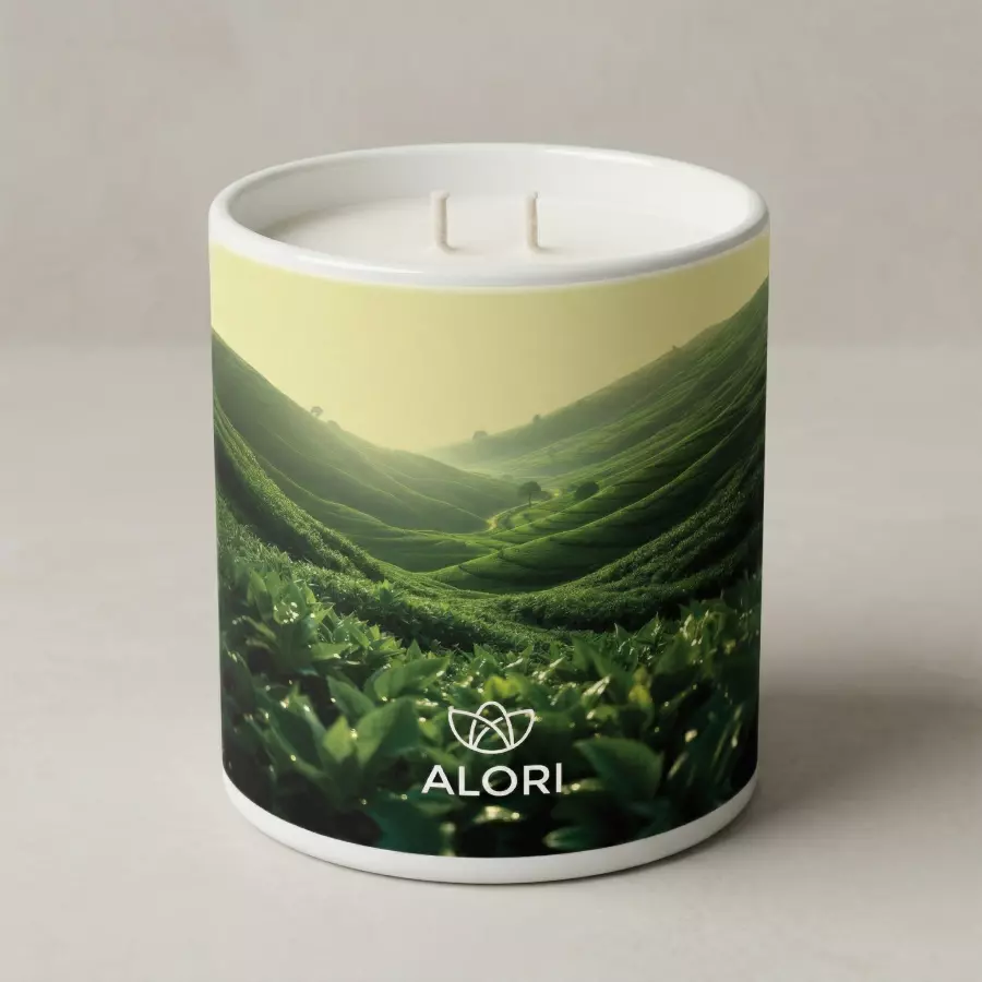 Sójová sviečka - Čajová plantáž - biela 450 ml