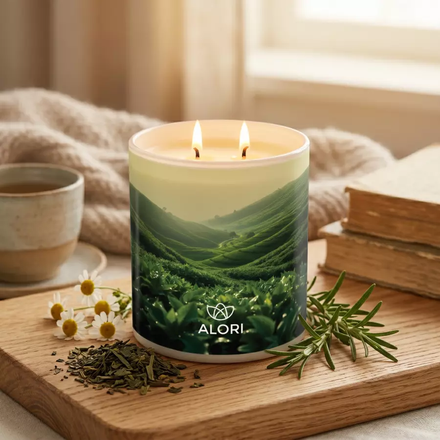 Sójová sviečka - Čajová plantáž - biela 450 ml