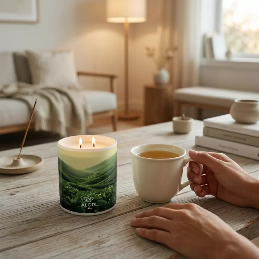 Sójová sviečka - Čajová plantáž - biela 450 ml